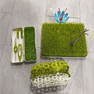 Boon Grass Countertop and Travel Drying Rack bundle